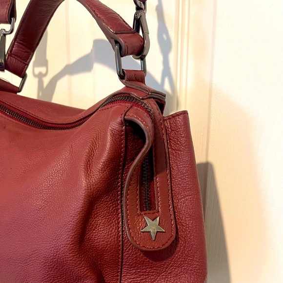 NWOT Free People Top Handle RED | BURGUNDY Leather Crossbody Bag - Picture 7 of 12